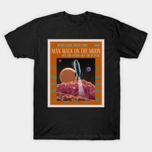 Vintage Stargazing Man Walk on the Moon T-Shirt